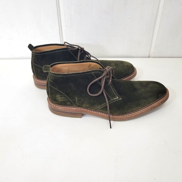Loake Green Suede Chukka Boots Mens US Size 9 UK Size 8 1/2 Leather Sole Made In - Picture 3 of 8